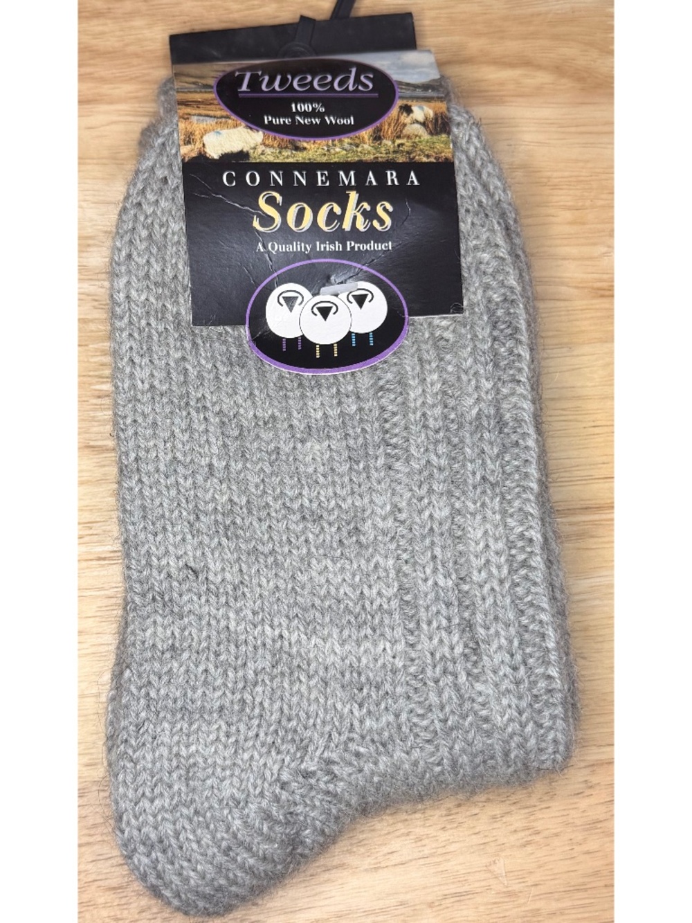 Connemara Tweeds 100% Wool  Irish Walking Socks  M New